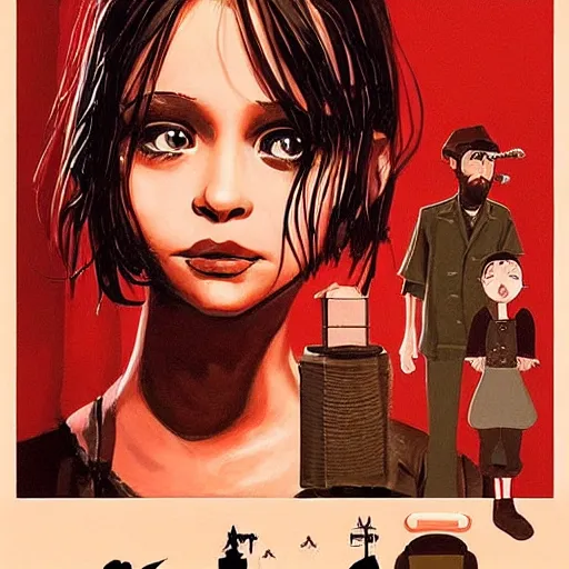 Image similar to Kiki from Kikis Delivery Servcie in the 1994 movie Léon: The Professional, promotional poster, ralistic, beautiful, stunning
