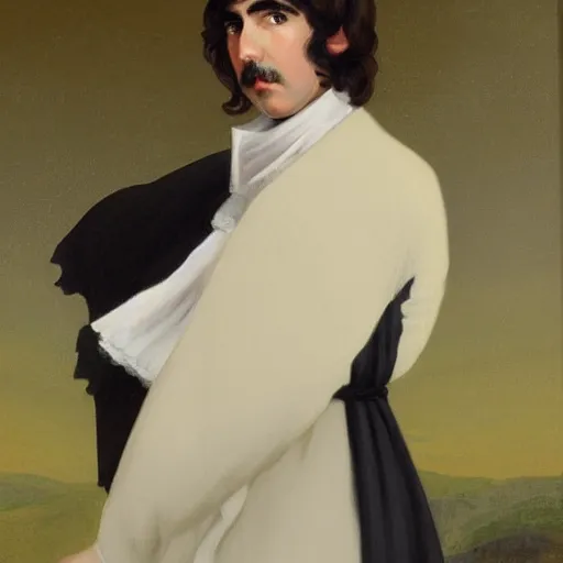 Image similar to regency era painting of a young george harrison in the style of leighton