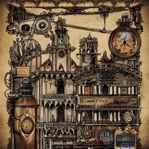 Prompt: venice in a steampunk style