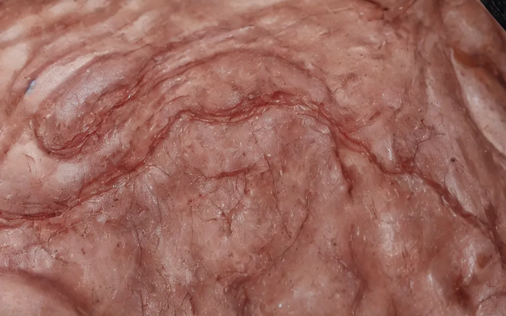 Image similar to human skin showing pores and veins, detailed, photographic, medical