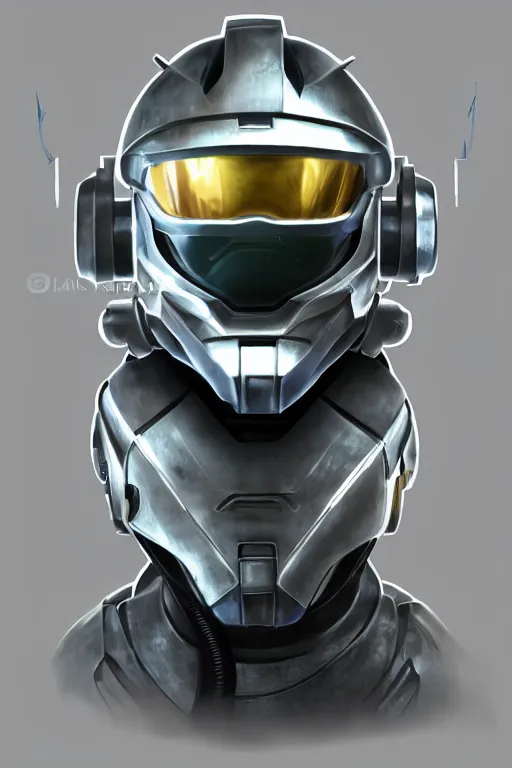 Image similar to robot ninja mask helmet halo master chief radiating a glowing aura global illumination ray tracing hdr fanart arstation by ian pesty and katarzyna da „ bek - chmiel