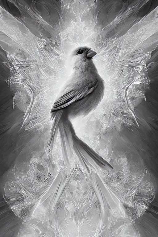 Image similar to Ethereal Cardinal bird, intricate detail, ornate, conceptual art, soft light, dynamic, art by artgerm