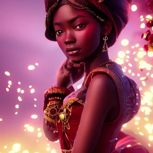 Image similar to wonderful princess of ruby with dark skin, ornate 8 k gorgeous intricate detailed, accent lighting, dramatic light, octane render