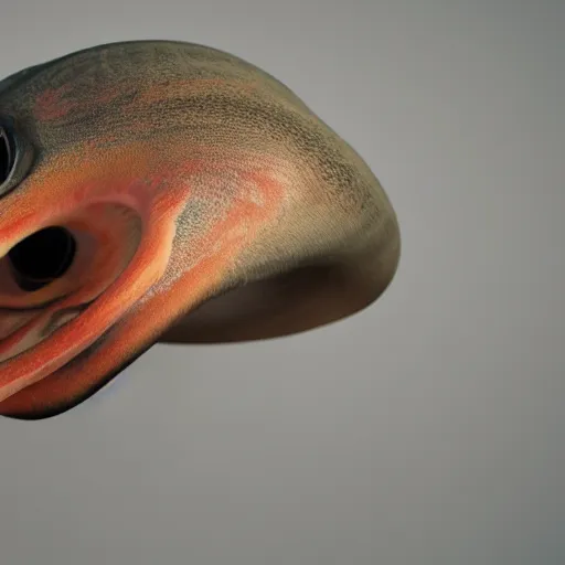 Image similar to hyperrealistic dslr film still of amorphous squid wearing a trucker hat, stunning 8 k octane comprehensive 3 d render, inspired by istvan sandorfi & greg rutkowski & unreal engine, perfect symmetry, dim volumetric cinematic lighting, extremely hyper - detailed, extremely lifelike attributes & lifelike texture, intricate, masterpiece, artstation, stunning