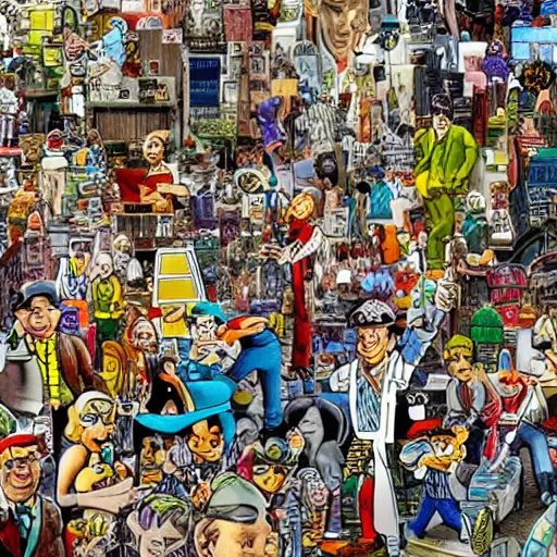 Prompt: full moon, figurines, travel!! tilt shift, style of will eisner, full of color, on white, smooth, thin sharp lines, detailed