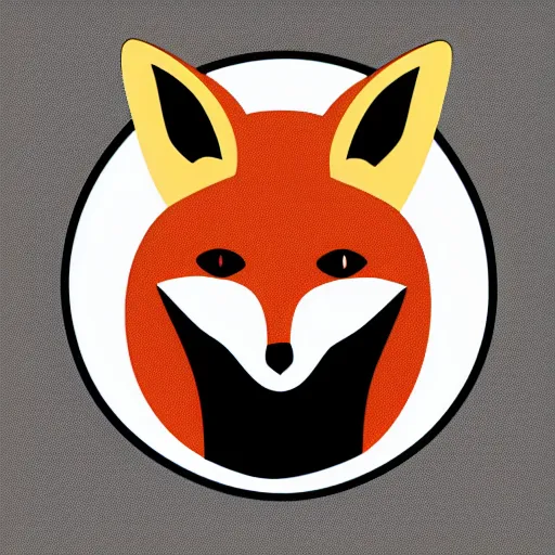 Image similar to a vector logo of a fox with candle as ears looking at a candle