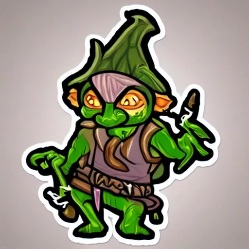 Image similar to cute d & d goblin druid character sticker