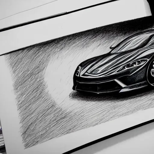 Image similar to ballpoint pen drawing of the batmobile