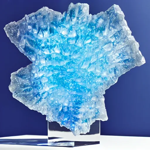 Image similar to blue ice crystal sculpture of galaxy nebula