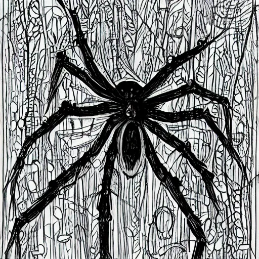 Image similar to the spiders were busy while you slept, sketchy style, ultradetailed