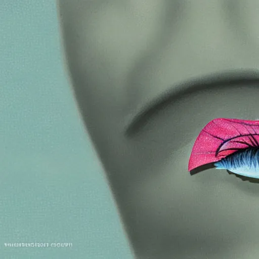 Prompt: A fish with fake eyelashes above the eyes, digital art, photorealistic