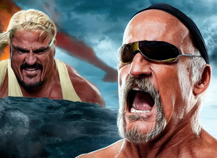 Prompt: hulk hogan, movie still, from the new thunder in paradise movie, 8 k, realistic