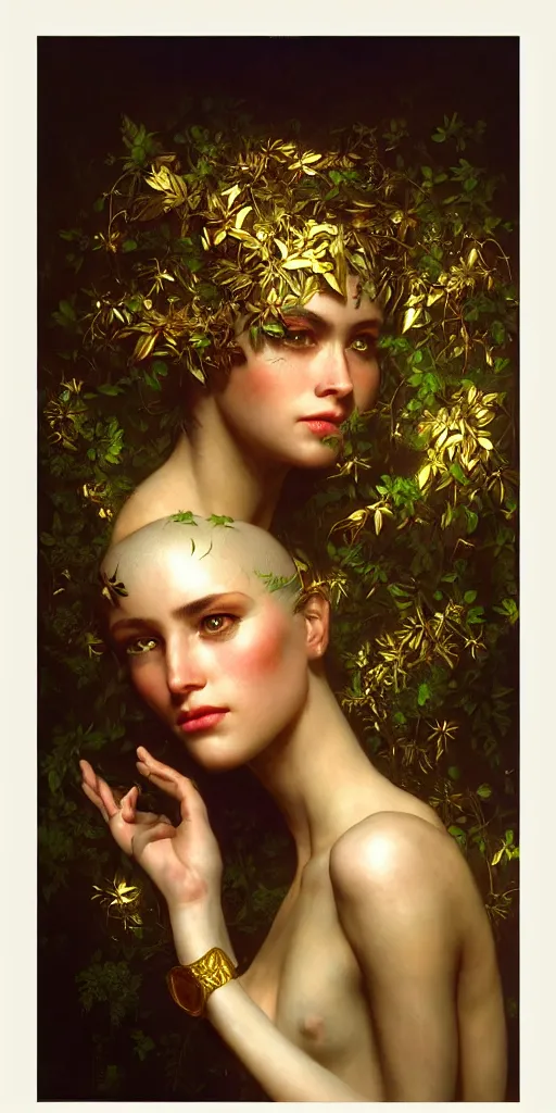 Image similar to hyper realistic photographer looking through a vintage medium format camera, design on white background, beautiful details, lush foliage cyberpunk, gold, drawn by john singer sargent, tom bagshaw, norman rockwell, alphonso mucha, lolish, trending on artstation