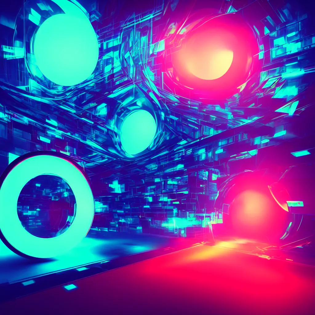 Image similar to warped mirror with neon frame in black hole in cube, psychedelic, futurism, atmospheric, colorful fog, shiny background, cyberpunk, octane render, ultra detailed, 8 k