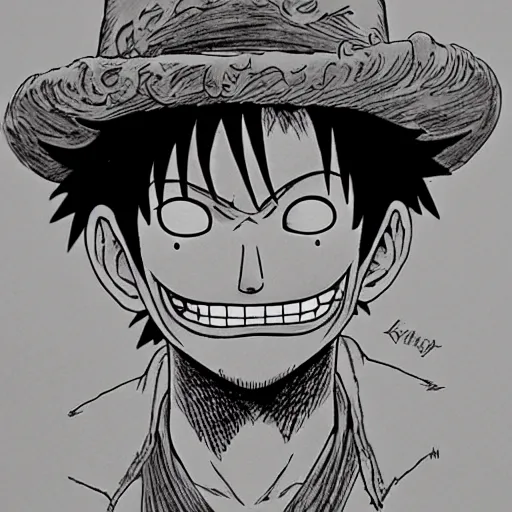 Image similar to [ luffy mustache ] ( by kim jung gi ) ( by george morikawa ) ( by kentaro miura ) ( by eiichiro oda )