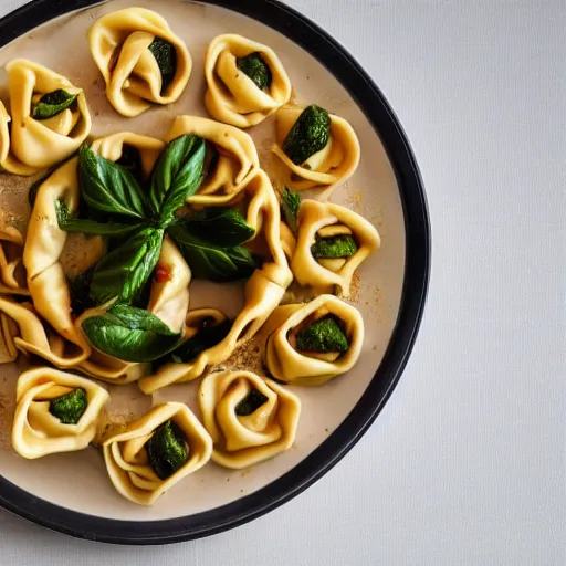 Prompt: vegetable tortellini, michelin star food, detailed food, food photography
