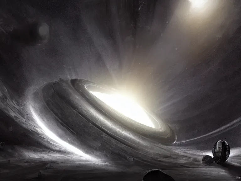 Prompt: a black hole. gargantua, scifi scene, vacuum of space, volumetric lighting, high resolution, very detailed, concept art