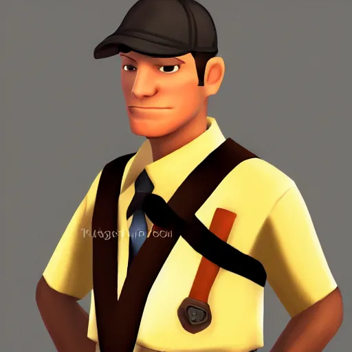 Prompt: scout from team fortress 2, full length portrait