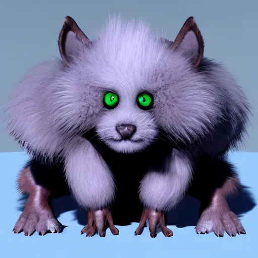 Prompt: cute fuzzy alien with detailed fur 3 d render unreal engine