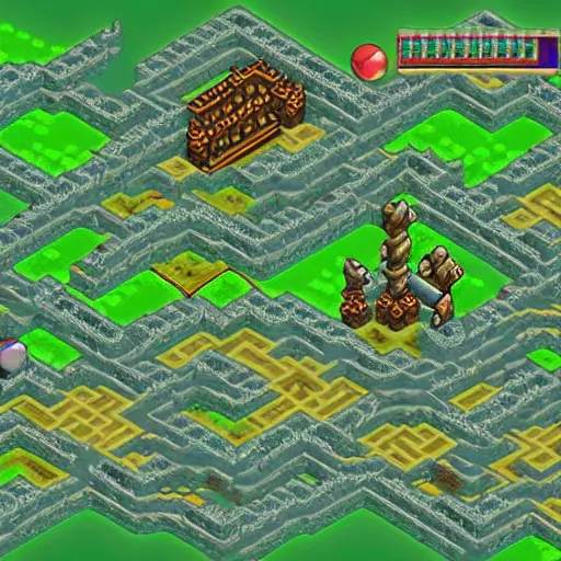 Prompt: isometric jrpg snes video game, magical ancient misty forest map, in the style of chrono trigger and the legend of zelda, detailed hd screenshot
