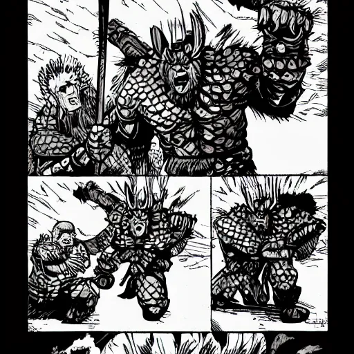 Image similar to berserker comic style