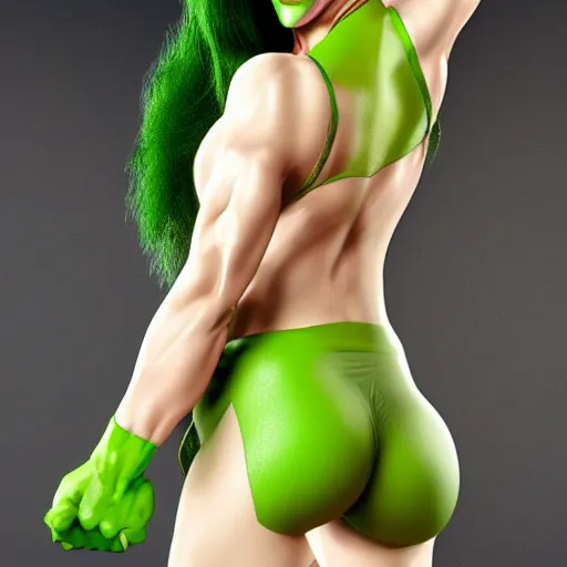 Prompt: Gal Godot as She-Hulk