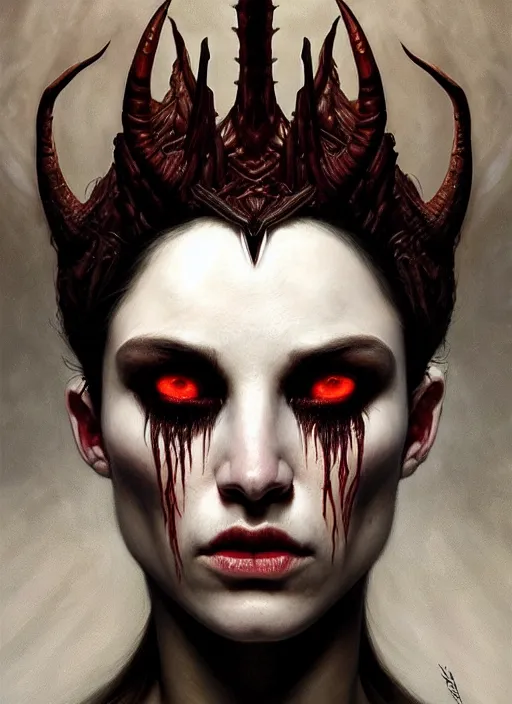 Prompt: half demon half human intricate skin pattern texture, elegant, peaceful, full body, white horns, hyper realistic, extremely detailed, dnd character art portrait, dark fantasy art, intricate fantasy painting, dramatic lighting, vivid colors, deviant art, artstation, by edgar maxence and caravaggio and michael whelan and delacroix.