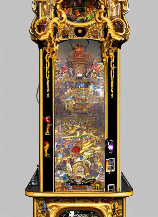 Image similar to rococo-style pinball machine