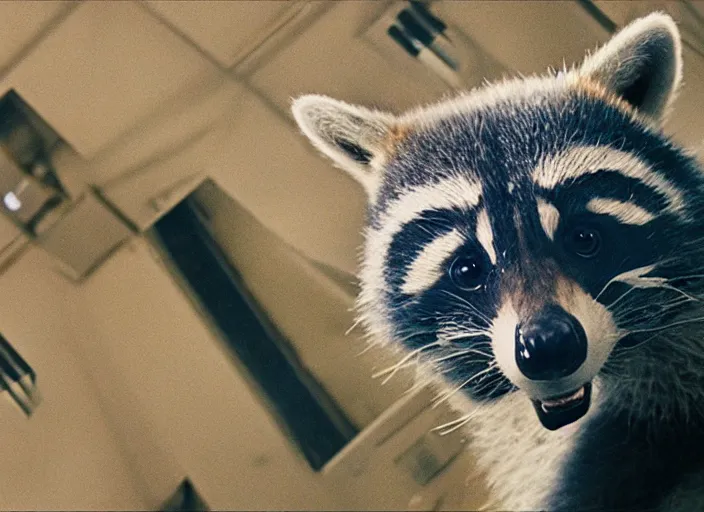 Image similar to film still of Rocket Racoon in Interstellar, 4k