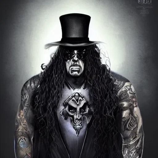 Image similar to The Undertaker from WWE book cover, trending on artstation