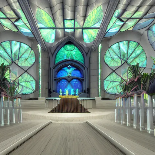 Prompt: solarpunk chapel, photorealistic