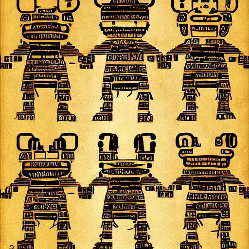 Prompt: Freddy Fazbear Hieroglyphs