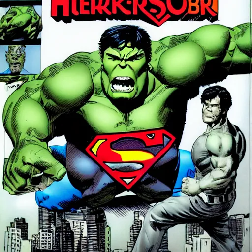 hyper - realistic hulk vs superman, comic book, by | Stable Diffusion |  OpenArt