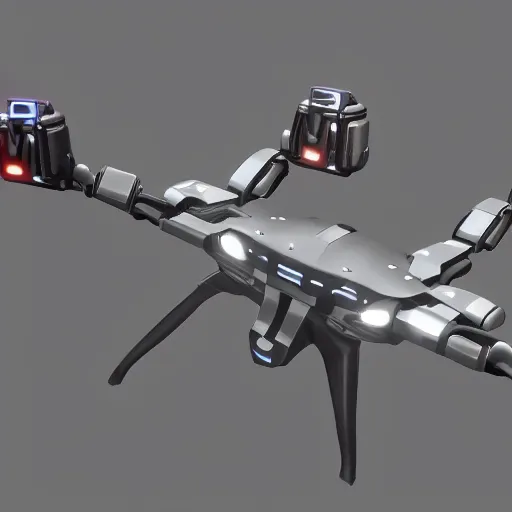 Image similar to hard surface, robotic platform, based on realistic management drone, 6 claws, symmetric, unreal engine