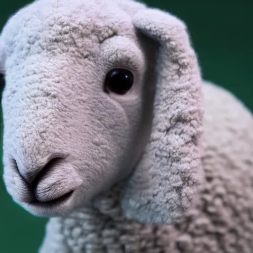 Image similar to lamb wearing a sweater, hills in the background, concept art, octane render, unreal engine 5, highly detailed, high quality, 8 k, soft lighting, realistic face, path traced