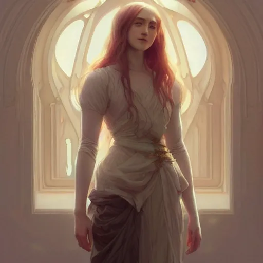 Image similar to true-to-life Saoirse Ronan, intricate, elegant, highly detailed, digital painting, artstation, concept art, sharp focus, illustration, art by artgerm and greg rutkowski and alphonse mucha and loish and WLOP