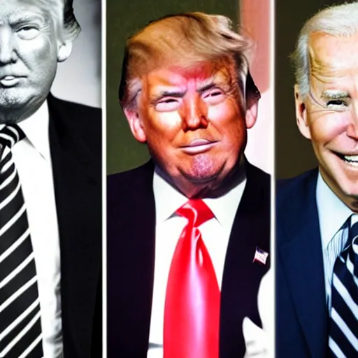 Prompt: donald trump and joe biden in high school yearbook