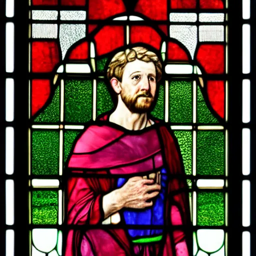 Prompt: gordon ramsy as a stained glass window