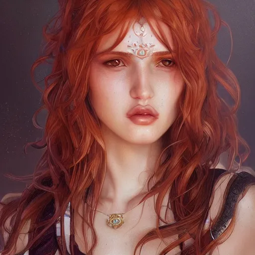 Image similar to ultra realistic illustration, bella thorne angry, intricate, elegant, highly detailed, digital painting, artstation, concept art, smooth, sharp focus, illustration, art by artgerm and greg rutkowski and alphonse mucha