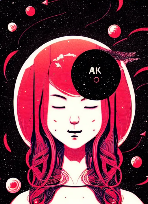 Prompt: highly detailed portrait of a hopeful pretty astronaut lady with a wavy blonde hair, by Audrey Kawasaki, 4k resolution, nier:automata inspired, bravely default inspired, vibrant but dreary but upflifting red, black and white color scheme!!! ((Space nebula background))