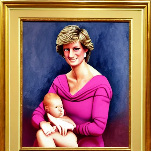 Image similar to painting of princess diana in the style of michelangelo