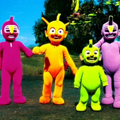 Image similar to The Teletubbies as Power Rangers