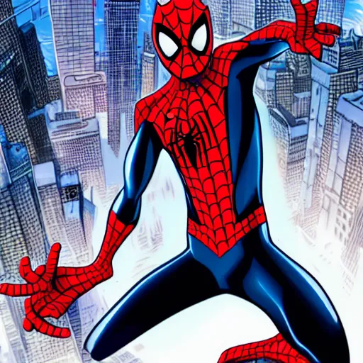 Image similar to spider-man in an anime