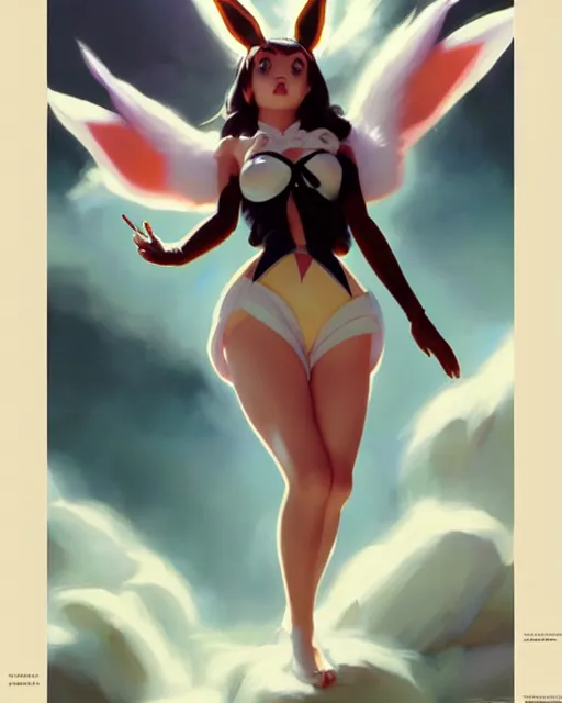 Image similar to photo of eevee pokecmon humanisation, by greg rutkowski, gil elvgren, enoch bolles, glossy skin, pearlescent, anime, maxim magazine, very coherent