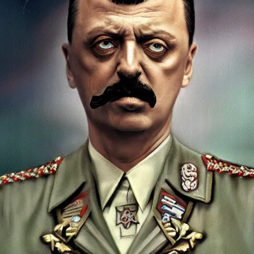 Prompt: igor ivanovich strelkov became bloody ugly supreme ruler of novorossia, photo - realistic, color image, 2 k, highly detailed, bodyhorror, occult art, by giger