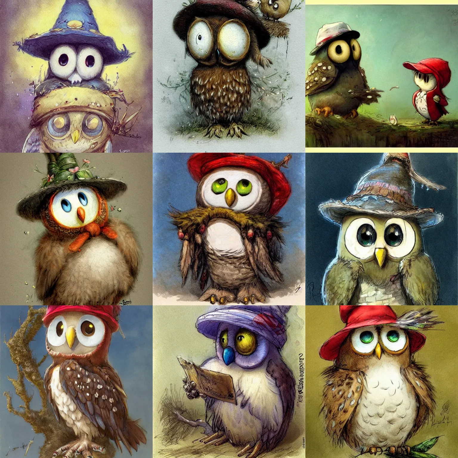 Prompt: ( ( ( shy guy ) ) ) by jean baptiste monge!!!! happy birthday owl in a pary hat