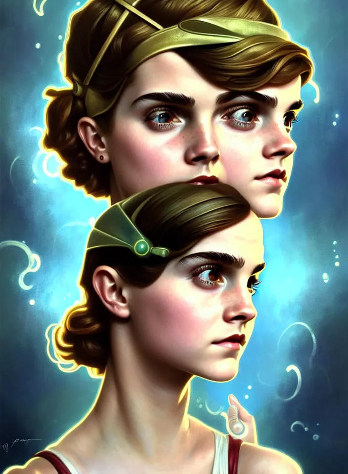 Prompt: symmetry!! close face portrait of a young emma watson from bioshock, vintage dress, glowing headband!! underwater atmosphere, intricate, serene, highly detailed, digital painting, artstation, symmetric concept art, smooth, sharp focus, illustration, art by artgerm and greg rutkowski and alphonse mucha, 8 k