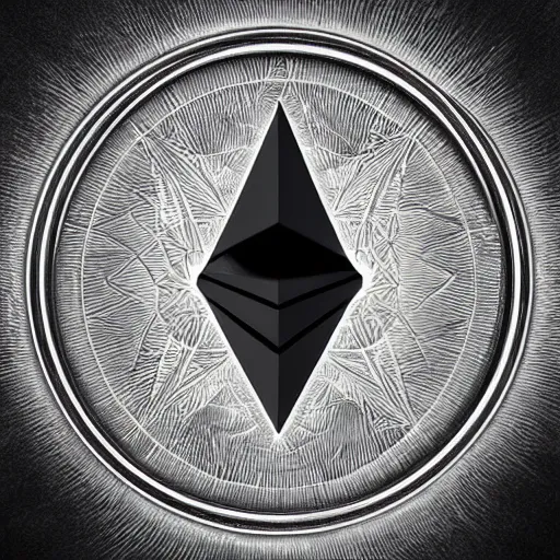 Prompt: 3 d of the ethereum symbol, 8 k, high resolution, detailed charcoal drawing, beautiful hd, art nouveau, concept art, colourful artwork, in the style of axel aabrink