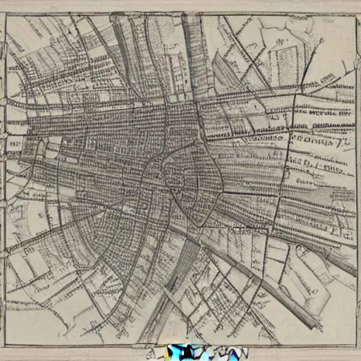 Prompt: a london city street map from 1 7 6 6
