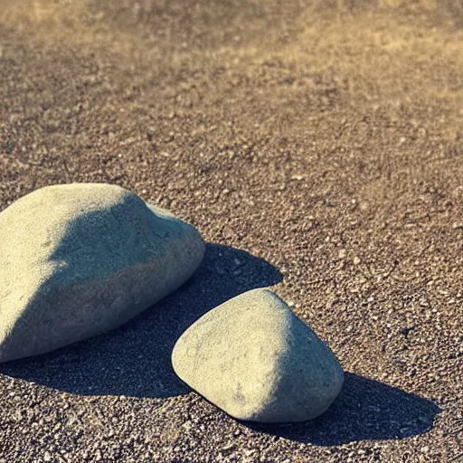 Prompt: a rock in the shape of a car